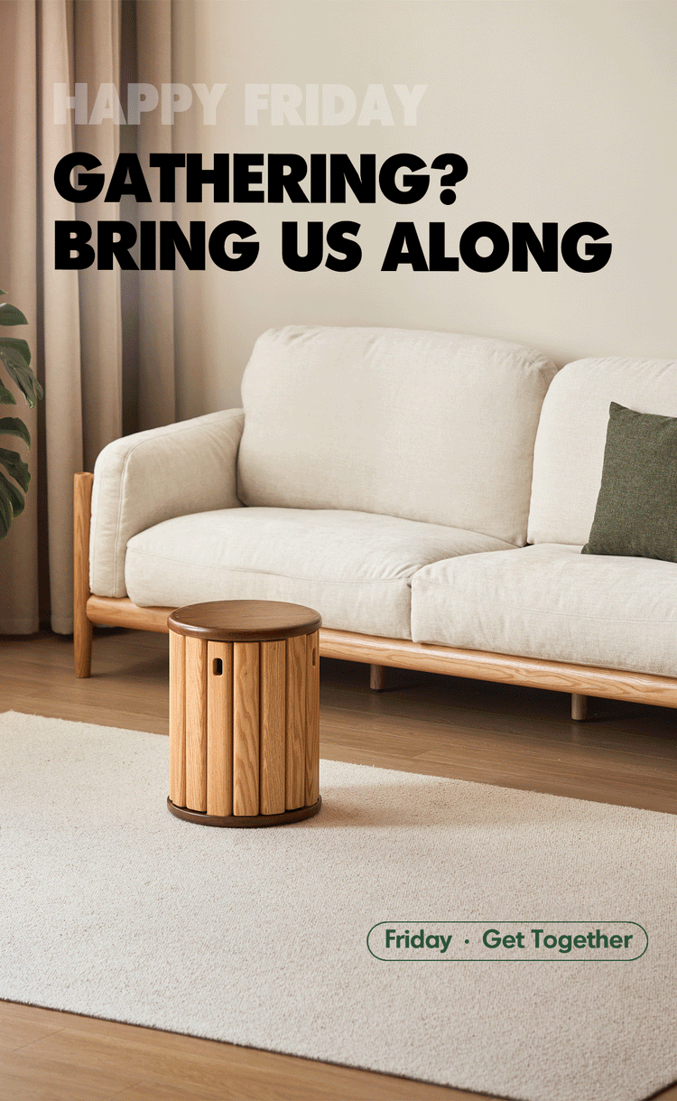 Scandinavian Oak Wood Stackable Stool With Wheels FRIDAY Good to Know Preview-1