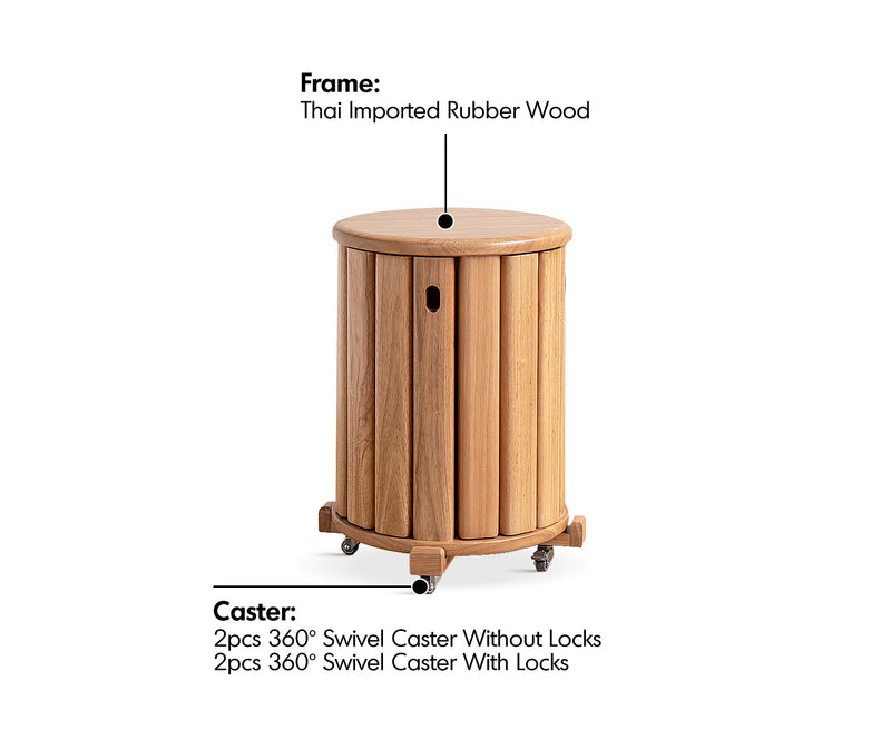 more material details of Scandinavian Rubber Wood Stackable Stool With Wheels FRIDAY