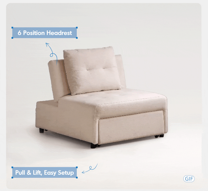 Modern cat scratch resistant fabric 1 seater sofa bed macaron color swatches.