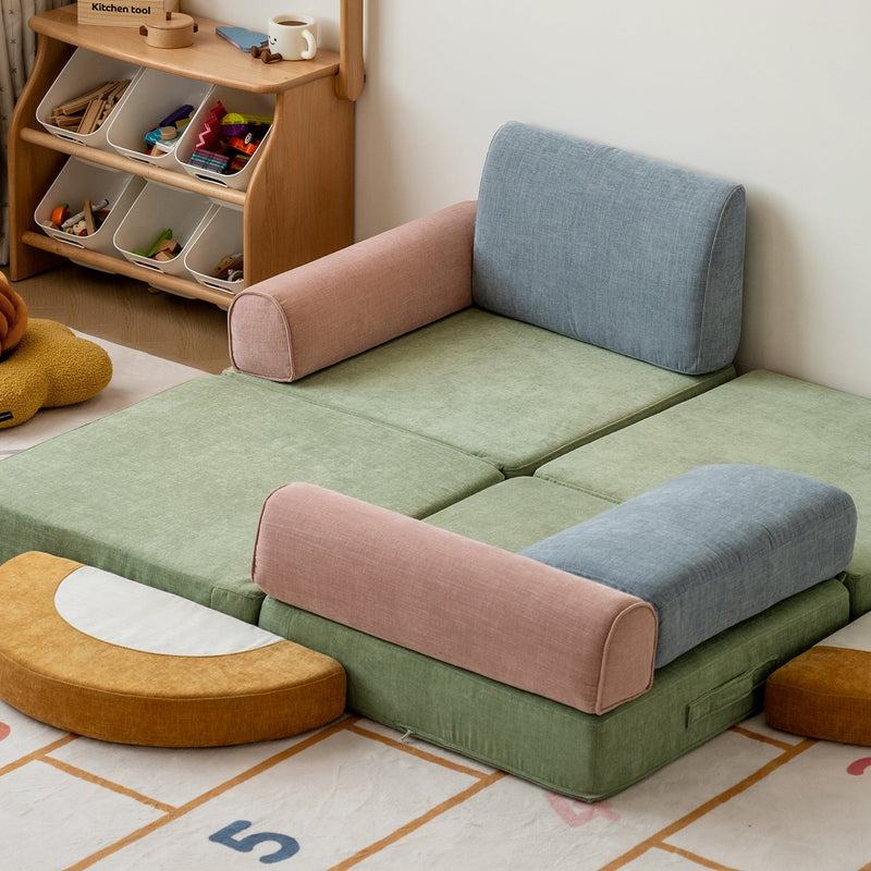 more color details of Contemporary Chenille Velvet Fabric Kids Modular Sofa BLOCK