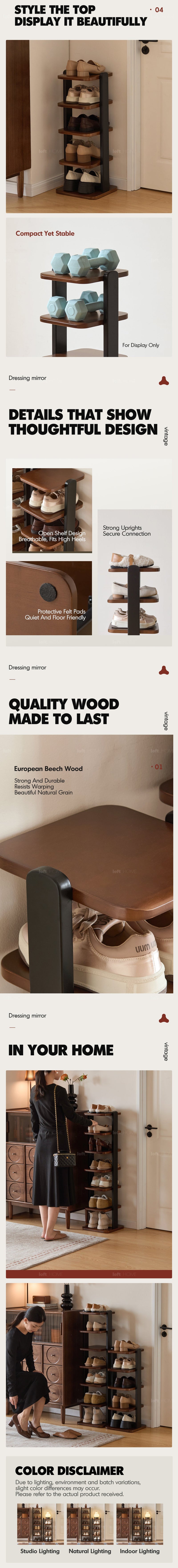 more product details and feature of Bauhaus Wood Shoe Shelf FLOW