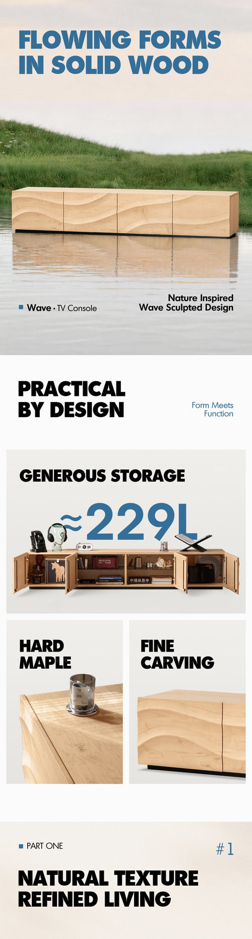 Scandinavian Oak Wood TV Console WAVE Good to Know Preview-1