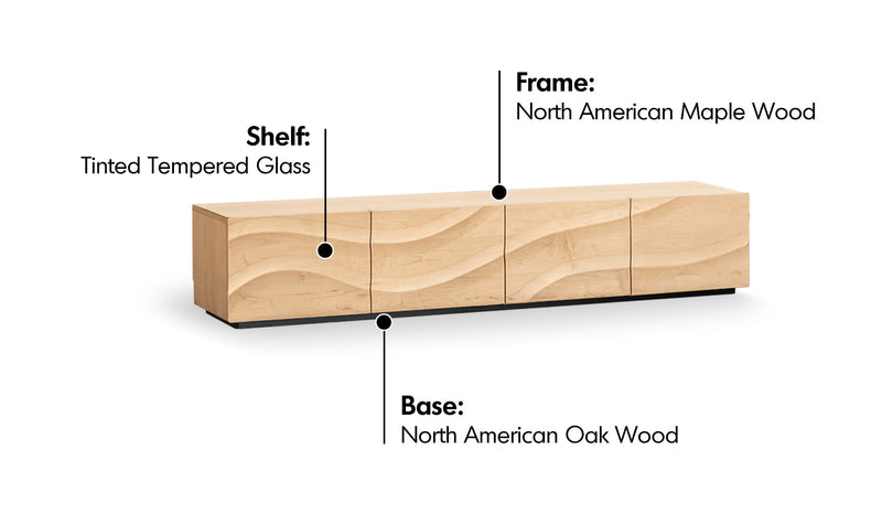 more material details of Scandinavian Oak Wood TV Console WAVE