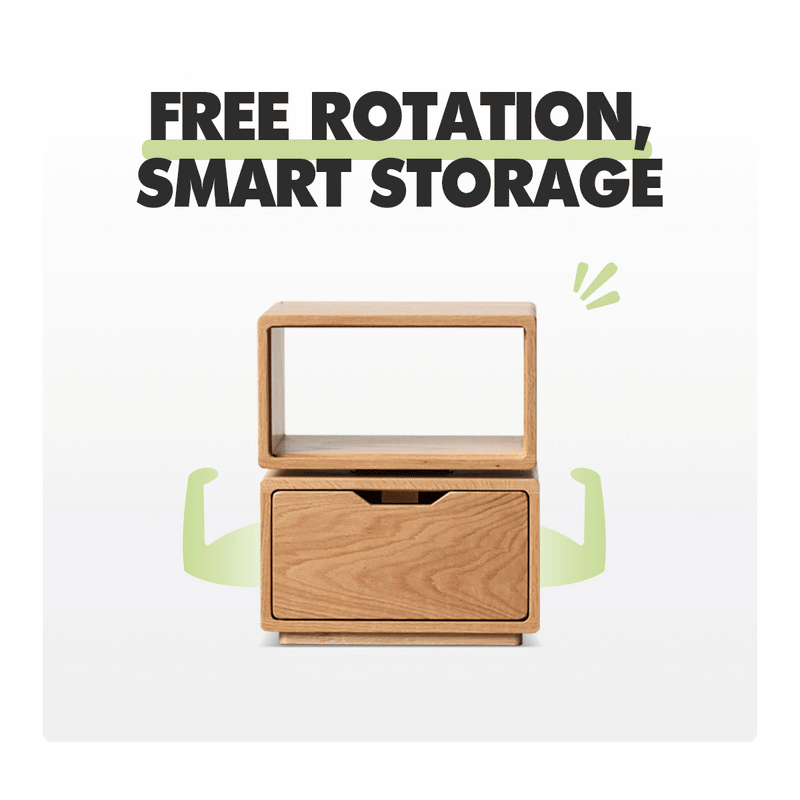 more product details and feature of Scandinavian Oak Wood Revolving Side Table TWIST