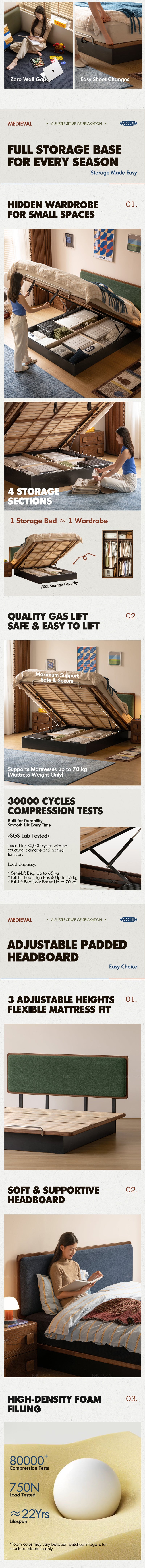 more product details and feature of Bauhaus Walnut Wood Storage Bed FILM