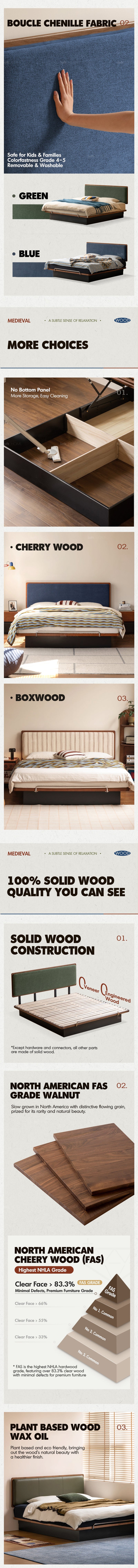 more product details and feature of Bauhaus Walnut Wood Storage Bed FILM