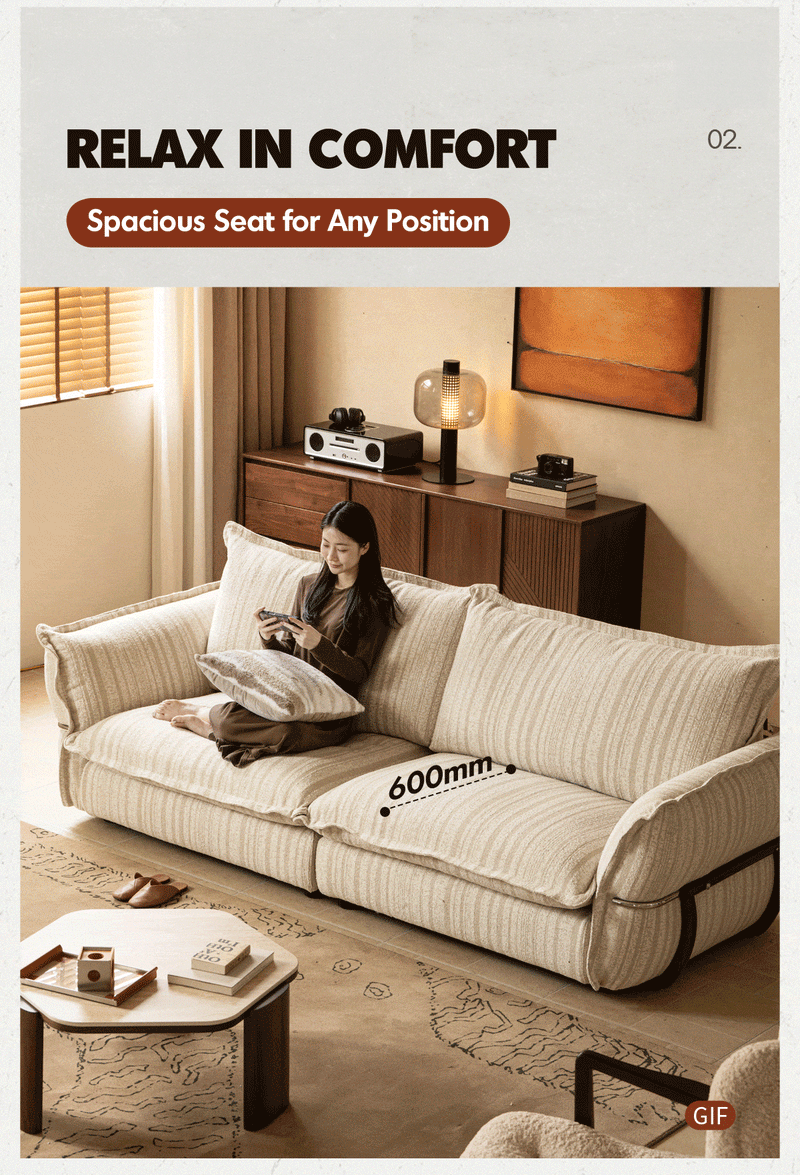 more product details and feature of Cream Boucle Fabric 3 Seater Sofa CIRCLE