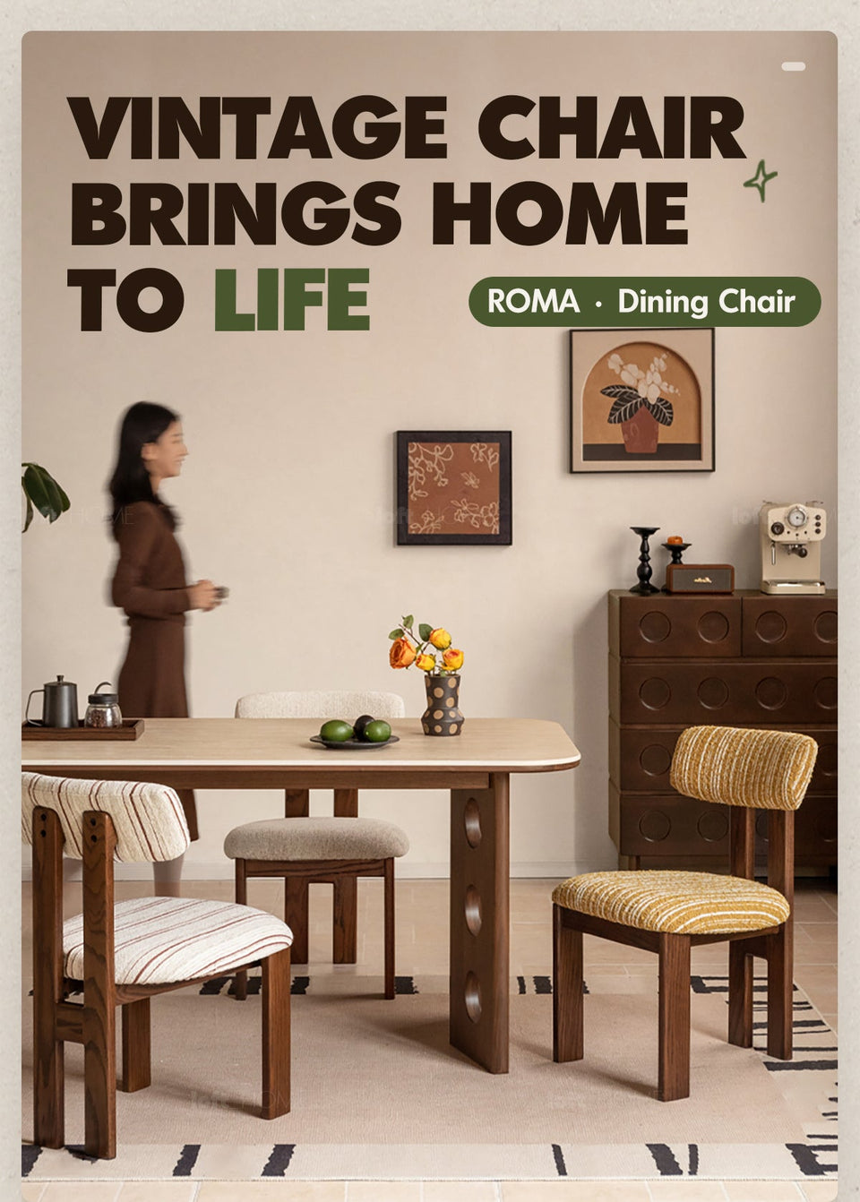 more product details and feature of Bauhaus Boucle Fabric Dining Chair ROMA