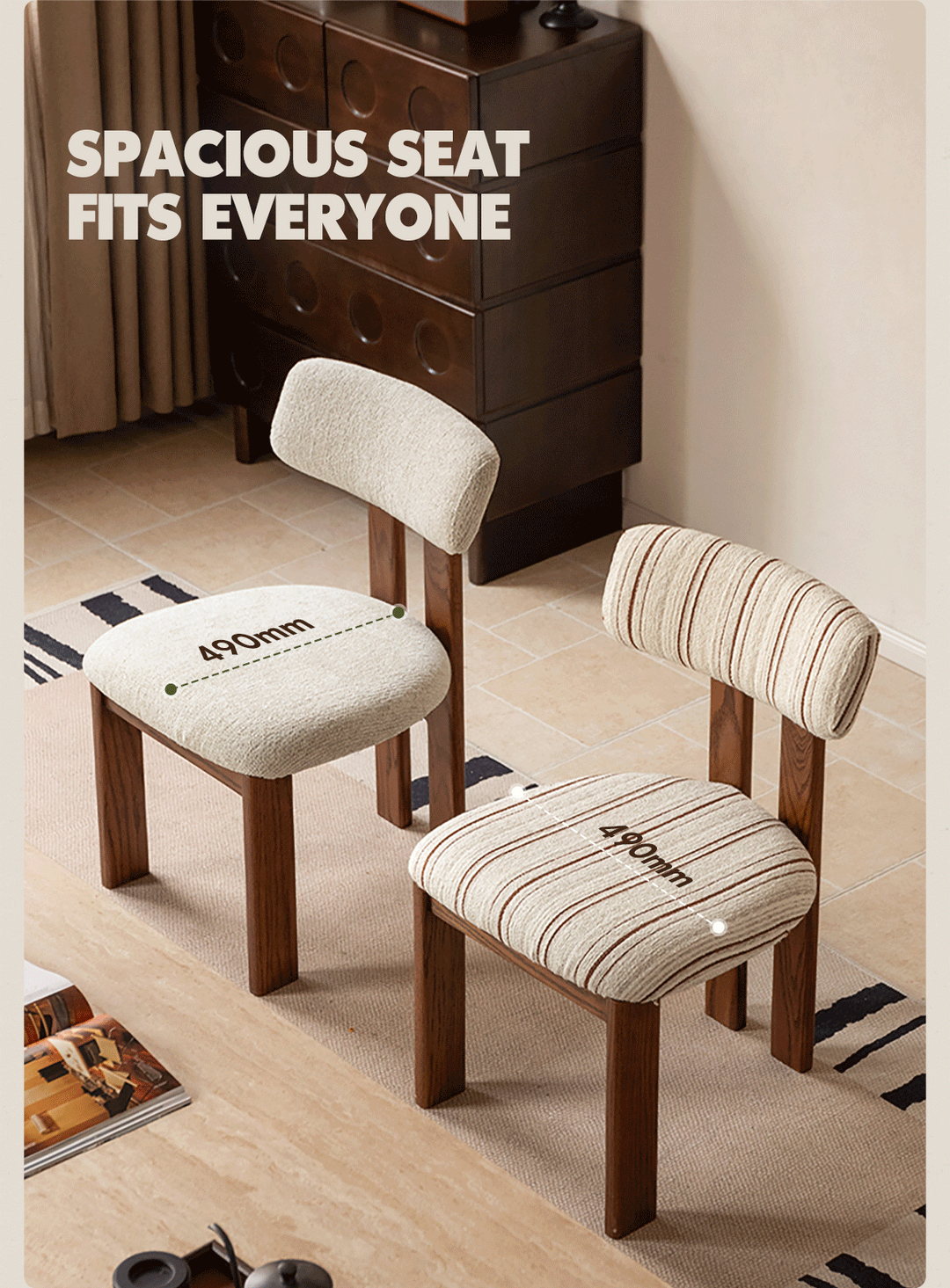 Bauhaus boucle fabric dining chair roma situational feels.