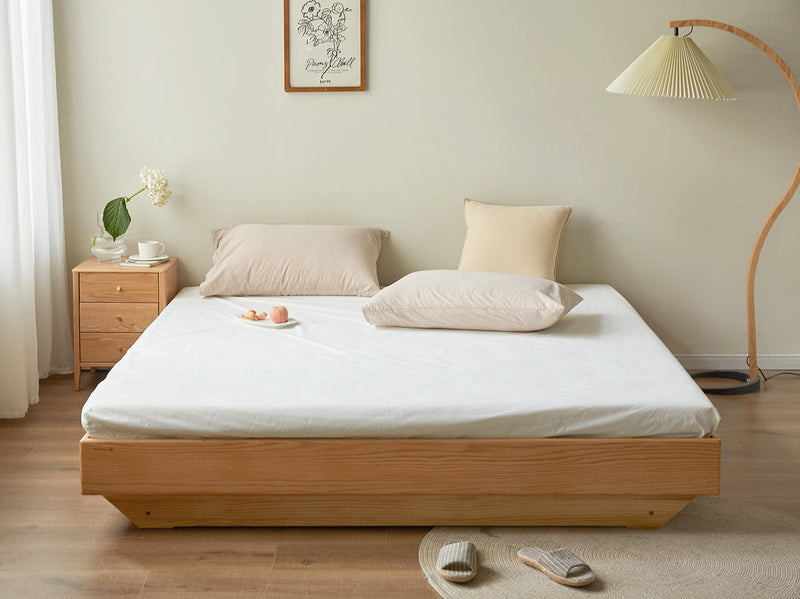 dimension detail diagram of Minimalist Water Proof Fabric Bed Sheet PURE