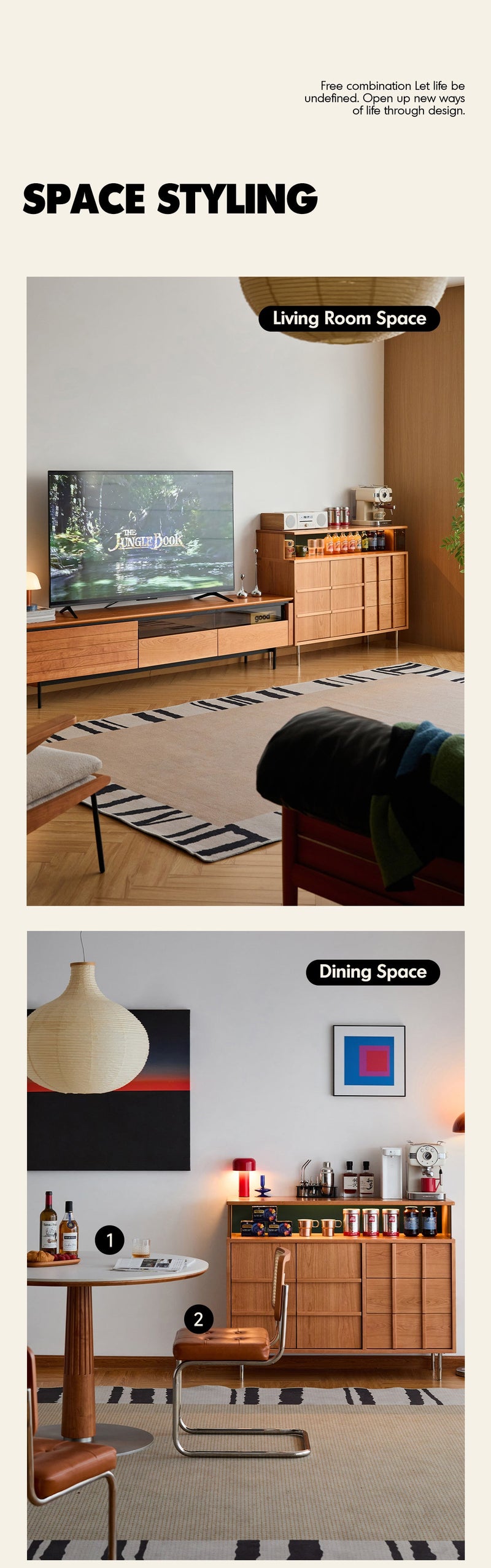 more product details and feature of Scandinavian Cherry Wood Side Cabinet BLUE MOUNTAIN
