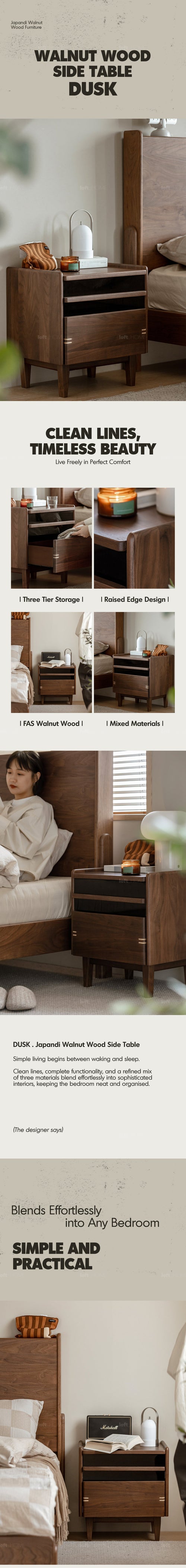 Japandi Walnut Wood Side Table DUSK Good to Know Preview-1