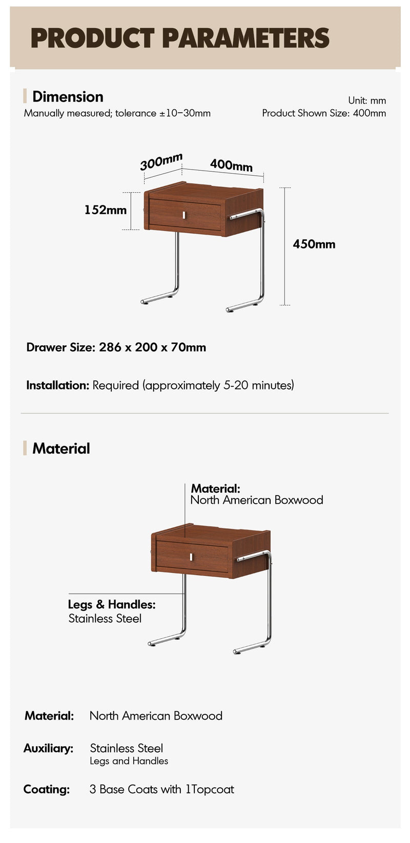 Bauhaus Boxwood Side Table NOBUO More Details and Instruction_6