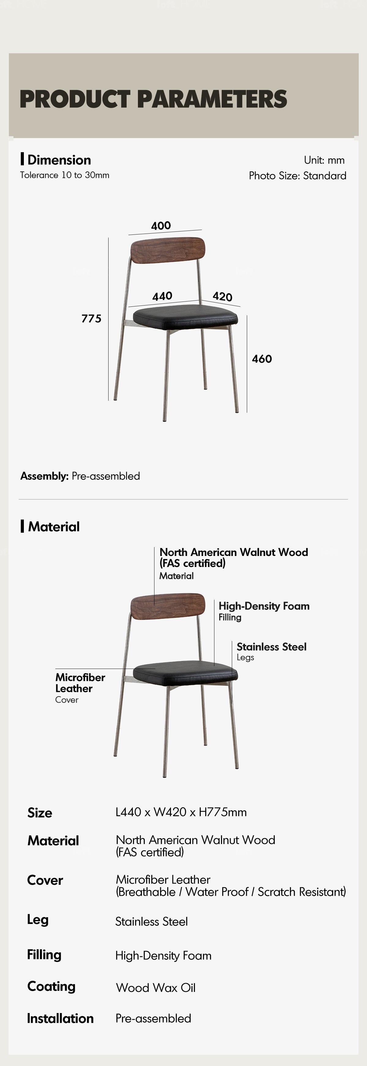 Bauhaus Walnut Wood Dining Chair WIENER More Details and Instruction_8