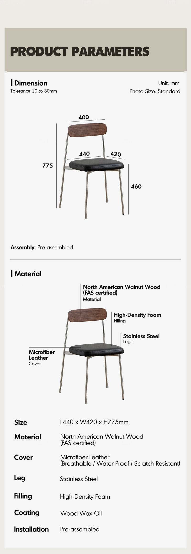Bauhaus Walnut Wood Dining Chair WIENER More Details and Instruction_8