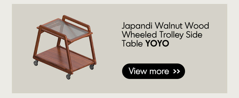 more product details and feature of Japandi Walnut Wood Sintered Stone Storage Side Cabinet AXIS