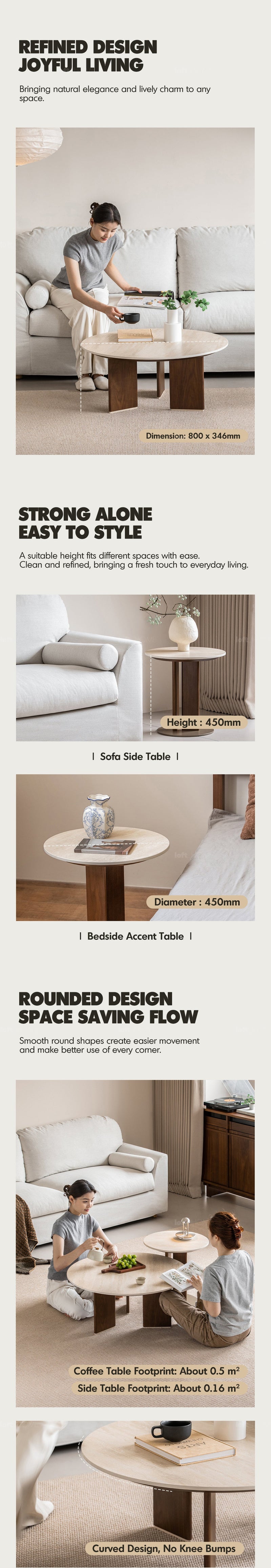 more product details and feature of Japandi Sintered Stone Coffee Table Set VALE