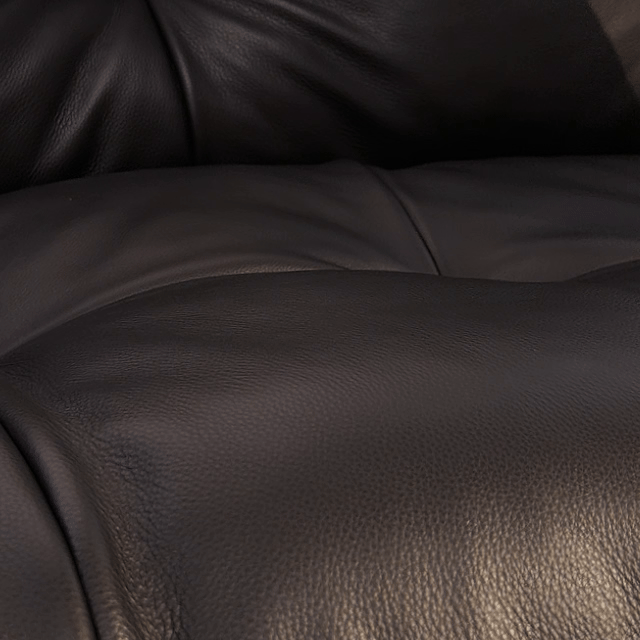 Vintage genuine leather 4 seater sofa riga in real life style.