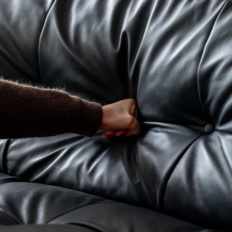 more color details of Vintage Genuine Leather 1 Seater Sofa RIGA