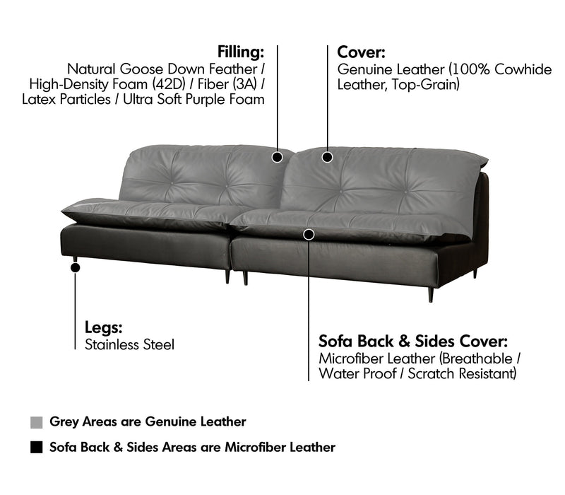 more material details of Vintage Genuine Leather 3 Seater Sofa RIGA