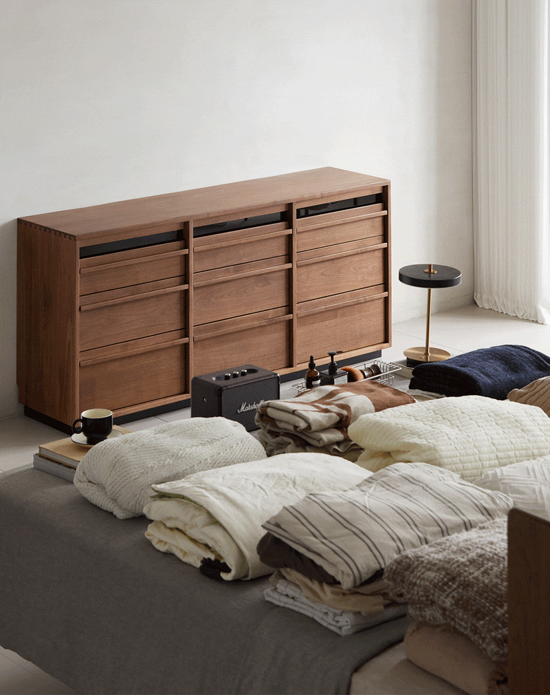 Japandi Walnut Wood Chest Of 9 Drawers AXIS More Details and Instruction_3
