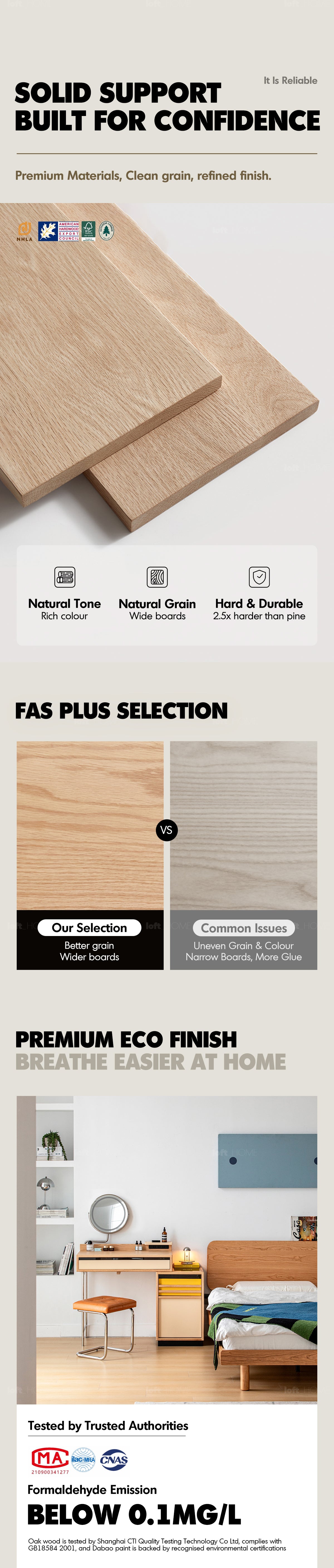 more product details and feature of Bauhaus Oak Wood Dressing Table TEMPO
