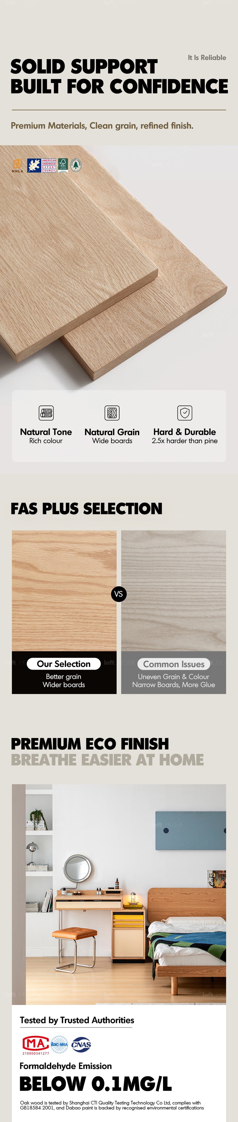 more product details and feature of Bauhaus Oak Wood Dressing Table TEMPO
