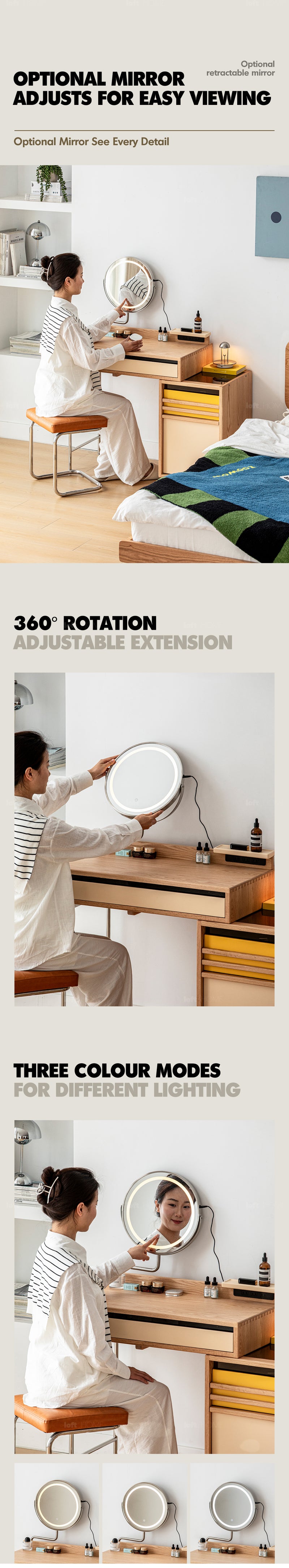 more product details and feature of Bauhaus Oak Wood Dressing Table TEMPO