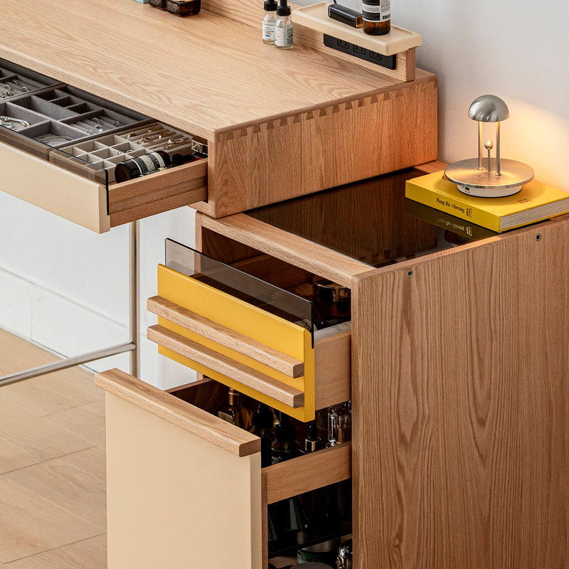 more color details of Bauhaus Oak Wood Dressing Table TEMPO