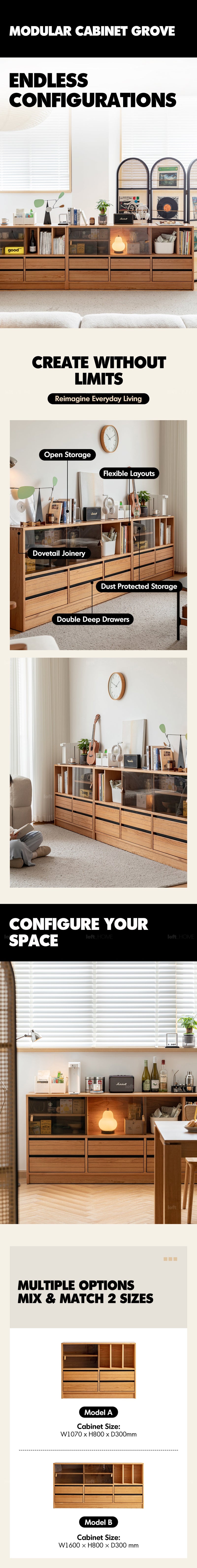 more product details and feature of Scandinavian Cherry Wood Modular Cabinet GROVE