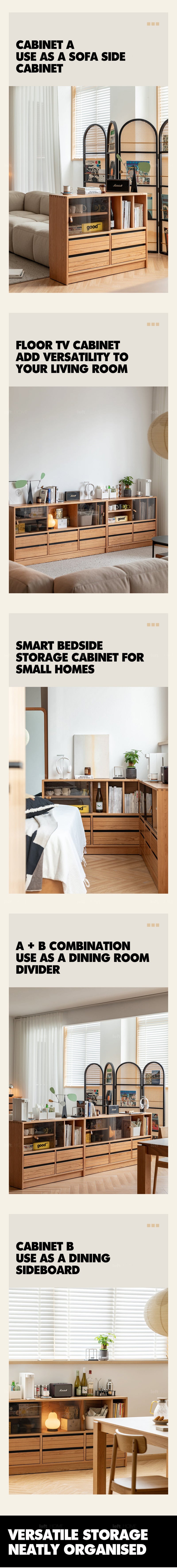 more product details and feature of Scandinavian Cherry Wood Modular Cabinet GROVE