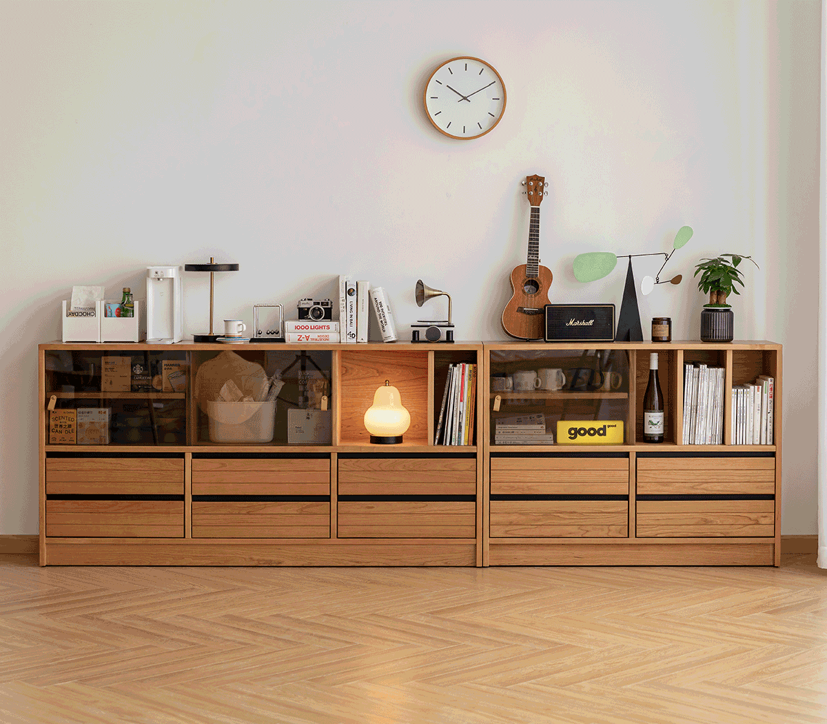 more product details and feature of Scandinavian Cherry Wood Modular Cabinet GROVE