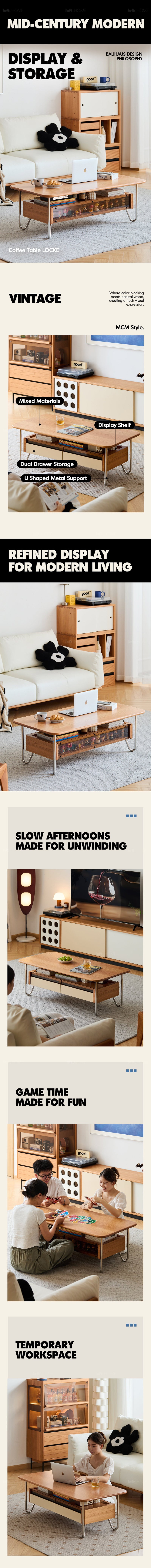 more product details and feature of Bauhaus Cherry Wood Coffee Table LOCKE