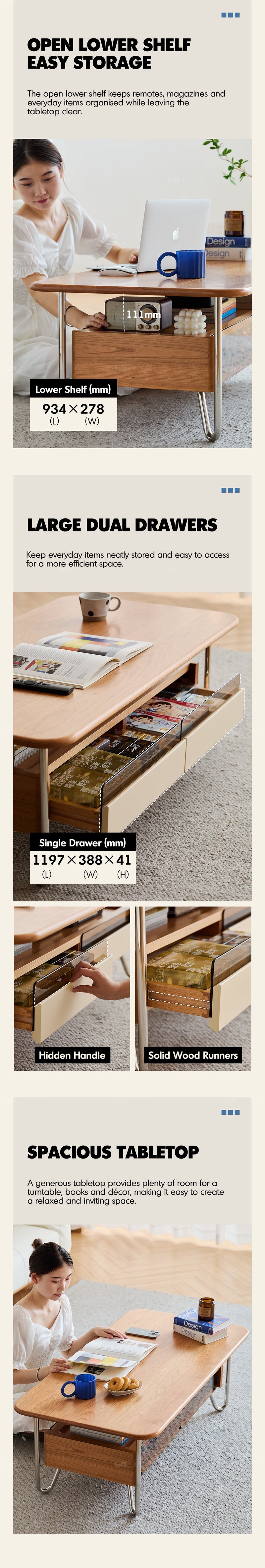more product details and feature of Bauhaus Cherry Wood Coffee Table LOCKE