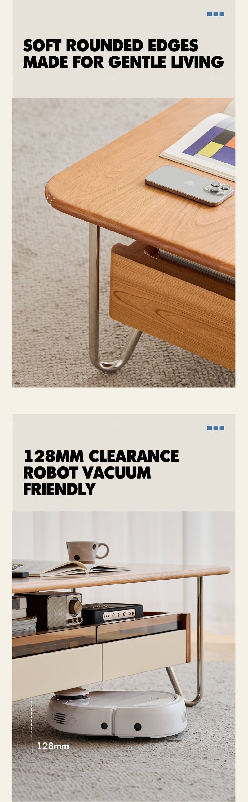 more product details and feature of Bauhaus Cherry Wood Coffee Table LOCKE