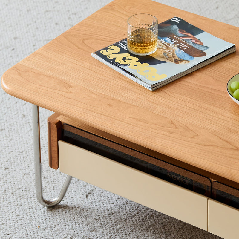 more color details of Bauhaus Cherry Wood Coffee Table LOCKE