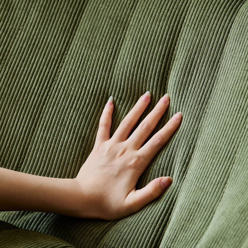 more color details of Cream Corduroy Velvet Fabric 1 Seater Sofa KAIT