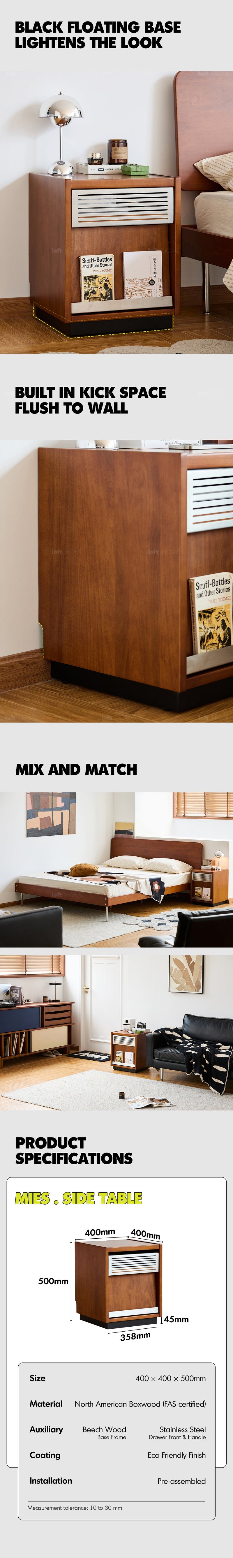 more product details and feature of Bauhaus Boxwood Side Table MIES