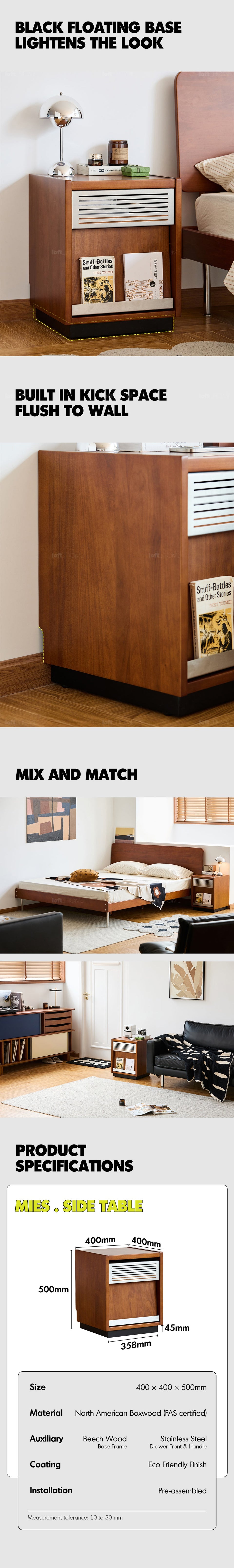 more product details and feature of Bauhaus Boxwood Side Table MIES