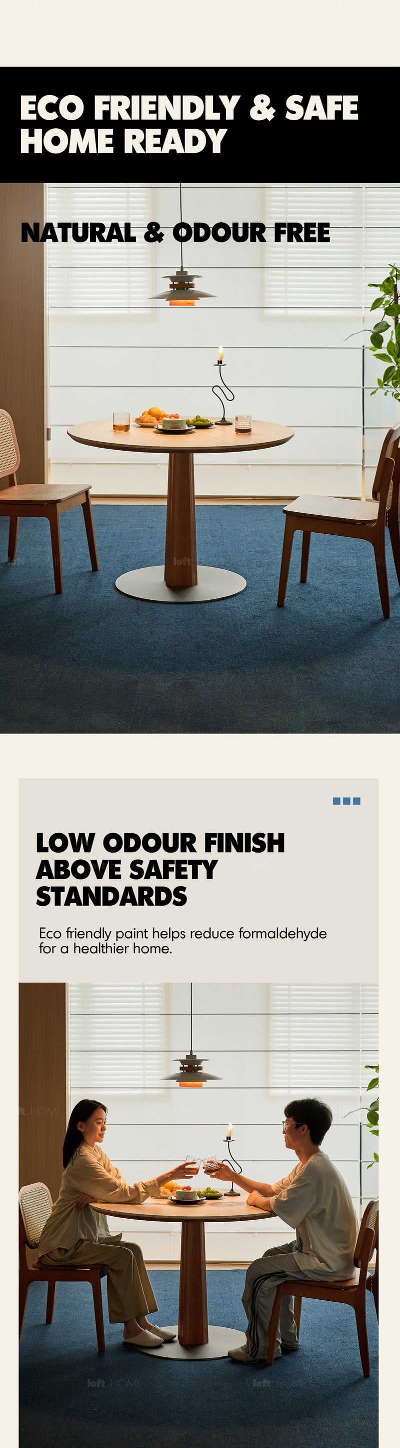 more product details and feature of Bauhaus Cherry Wood Sintered Stone Round Dining Table PINECONE