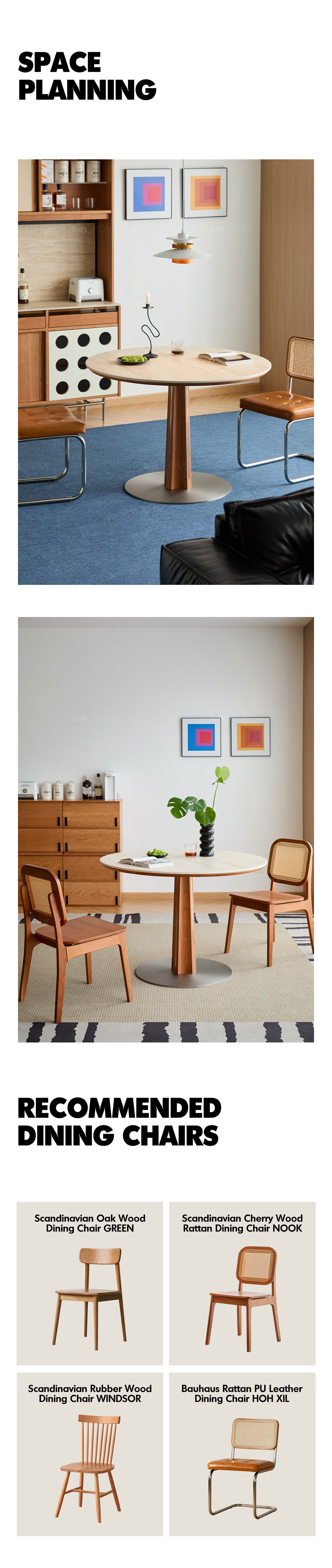 more product details and feature of Bauhaus Cherry Wood Sintered Stone Round Dining Table PINECONE