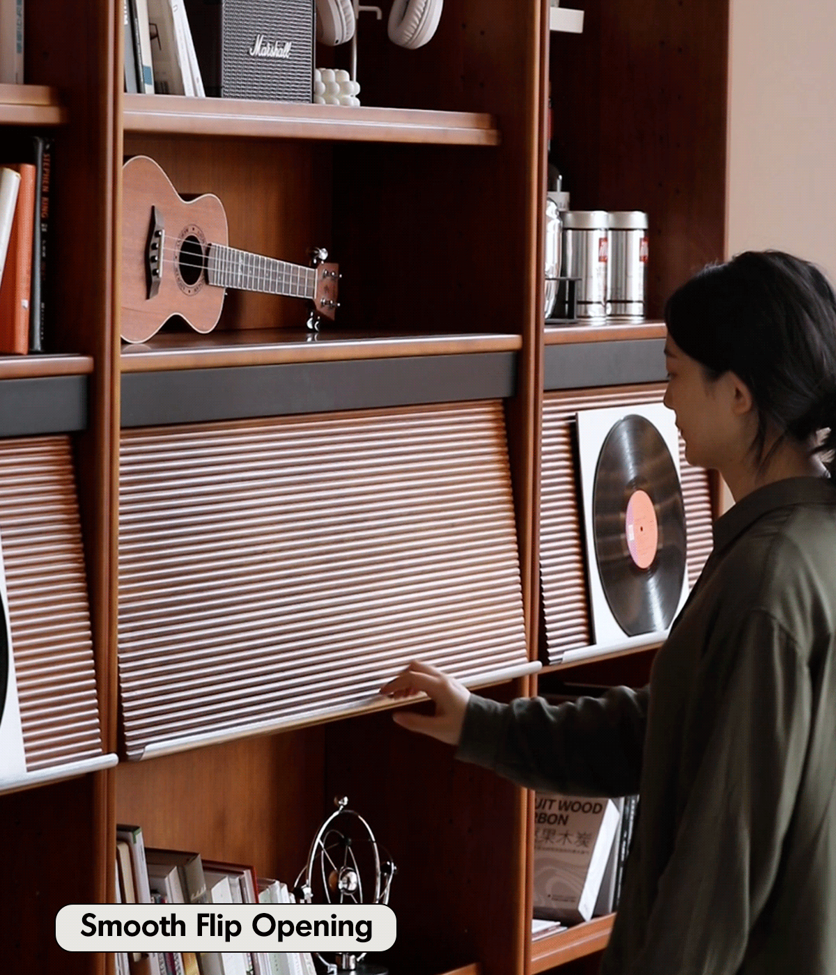 more product details and feature of Vintage Boxwood Modular Bookshelf MURA