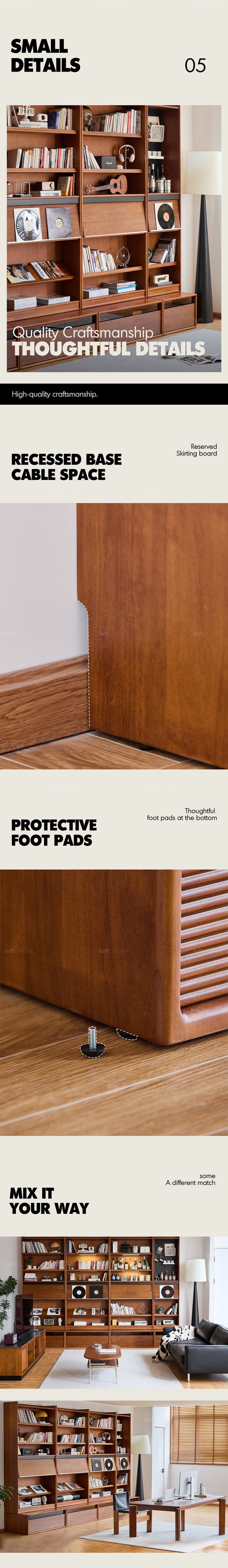 more product details and feature of Vintage Boxwood Modular Bookshelf MURA