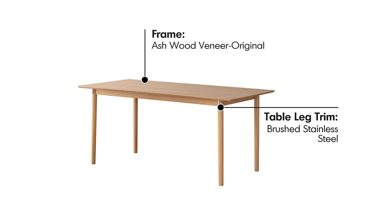 more material details of Minimalist Ash Wood Dining Table BOREL