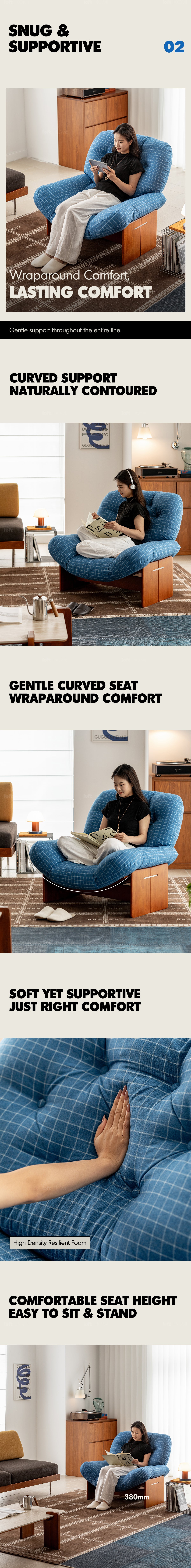 more product details and feature of Bauhaus Wool Fabric 1 Seater Sofa MIES