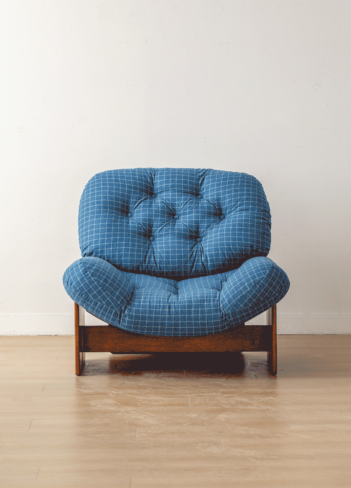 Bauhaus wool fabric 1 seater sofa mies in still life.