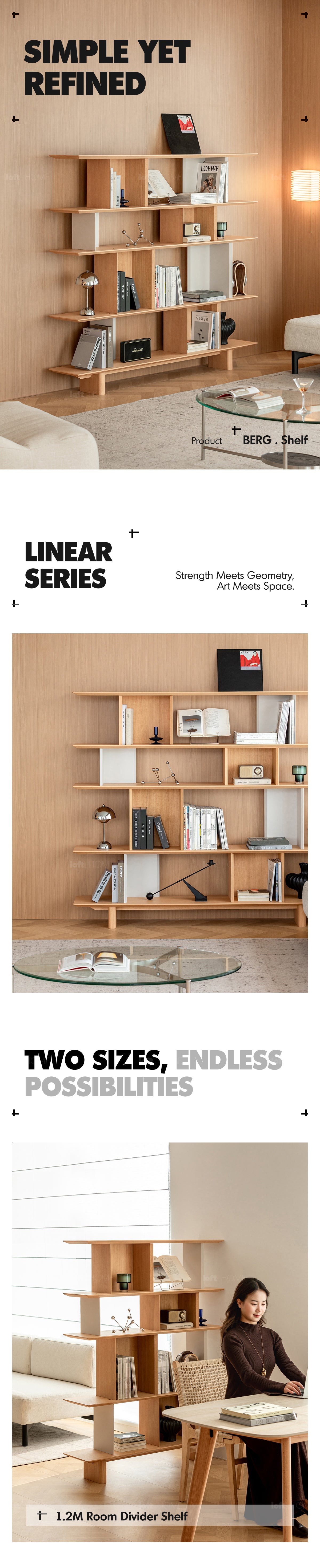 more product details and feature of Minimalist Oak Wood Veneer Shelf BERG