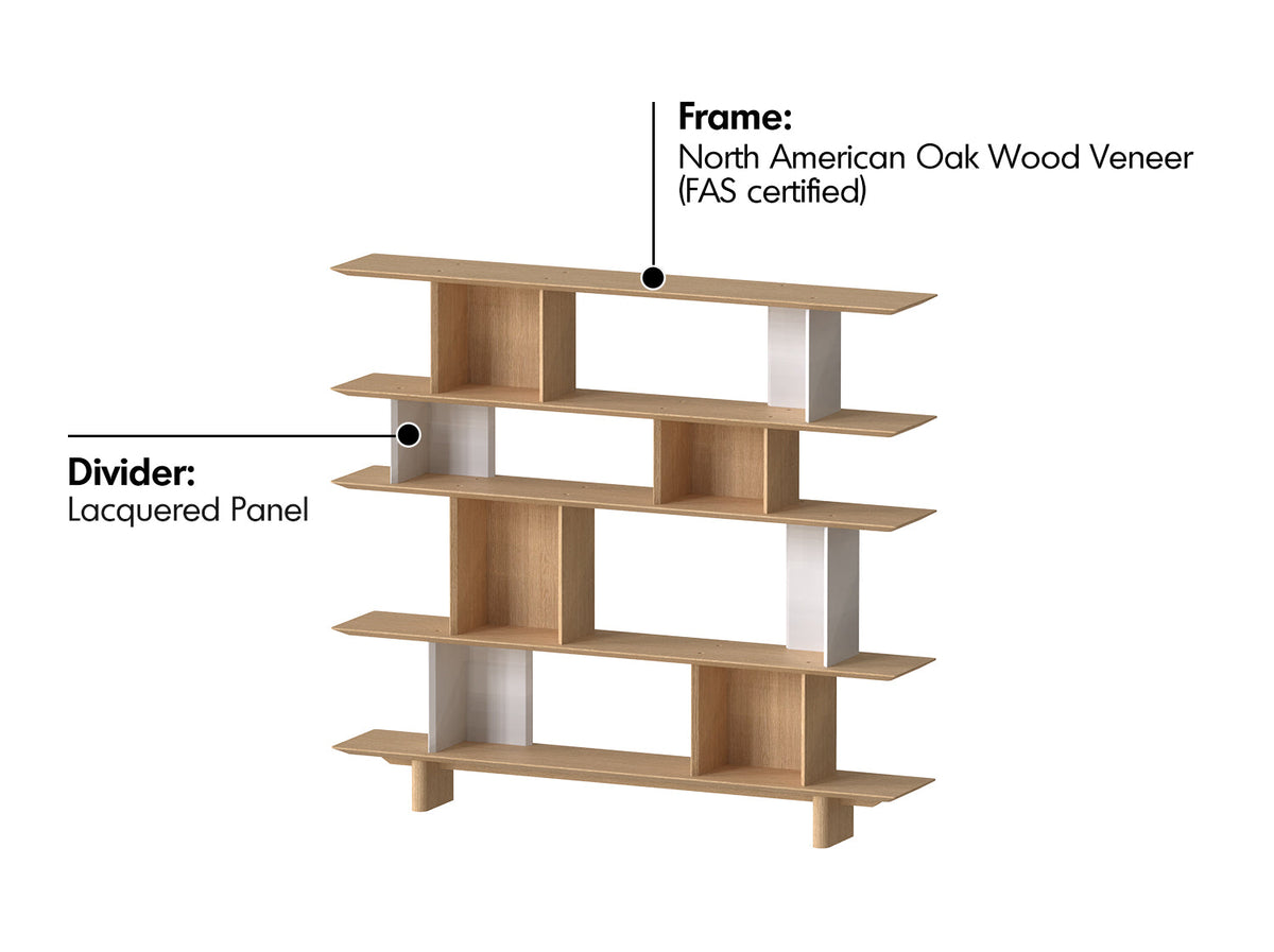 more material details of Minimalist Oak Wood Veneer Shelf BERG