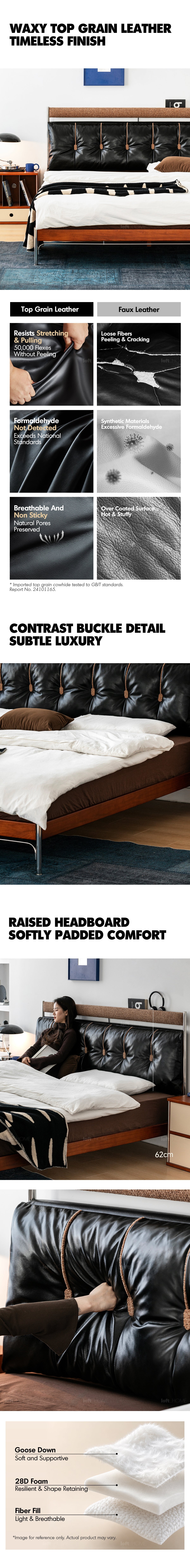 more product details and feature of Bauhaus Genuine Leather Bed SUPPLE BLACK