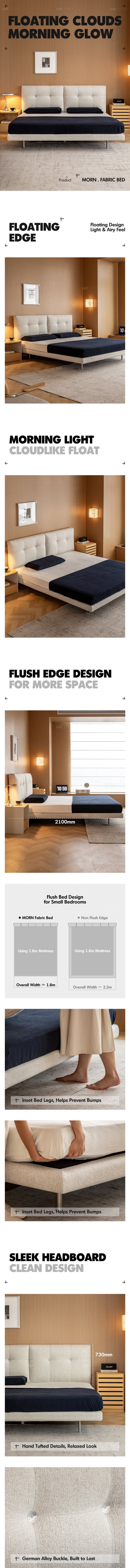 Minimalist Boucle Fabric Bed MORN Good to Know Preview-1
